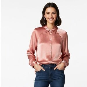 Mango Women's Pink Button Down Shirt